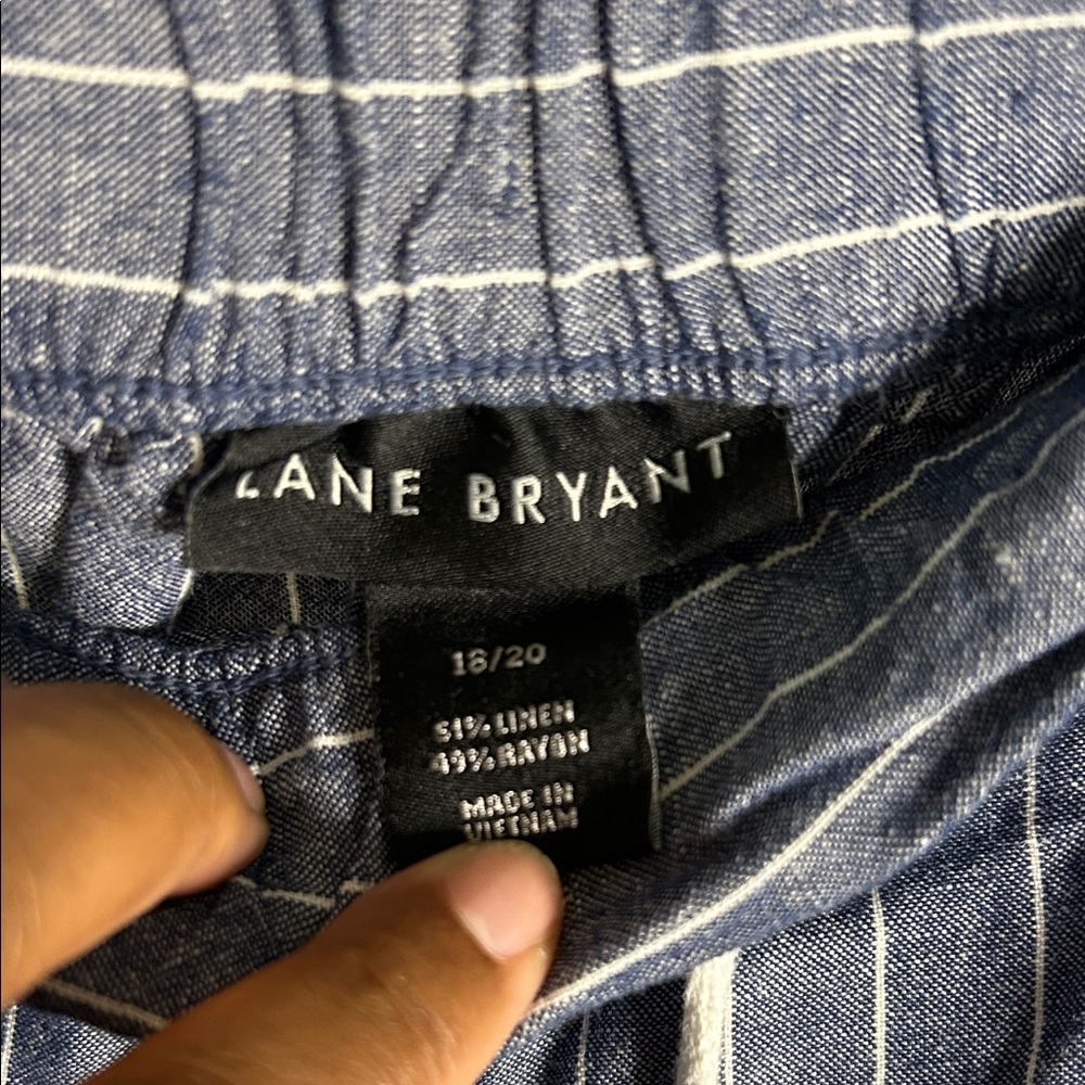 Lane Bryant Navy and White Linen Shorts - Picture 2 of 8